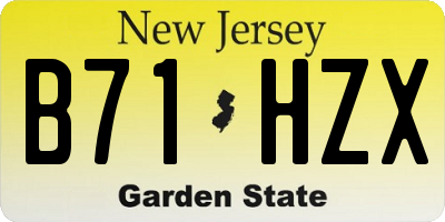 NJ license plate B71HZX