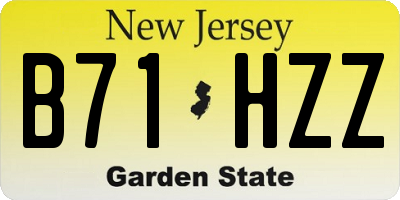 NJ license plate B71HZZ