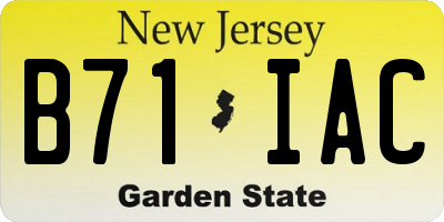NJ license plate B71IAC