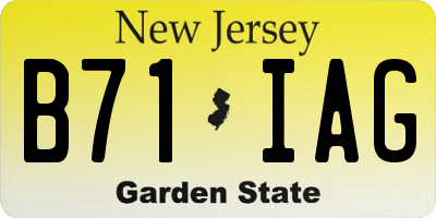 NJ license plate B71IAG