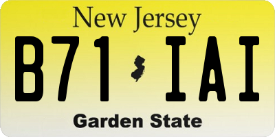 NJ license plate B71IAI