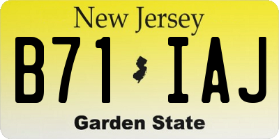 NJ license plate B71IAJ