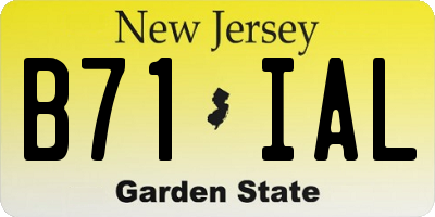 NJ license plate B71IAL
