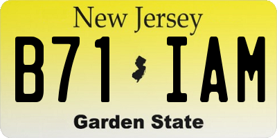 NJ license plate B71IAM