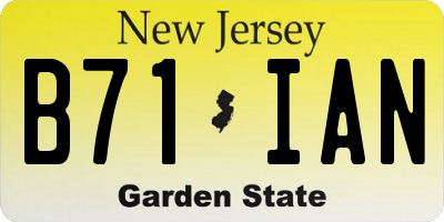 NJ license plate B71IAN