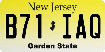 NJ license plate B71IAQ