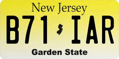 NJ license plate B71IAR