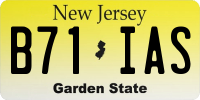 NJ license plate B71IAS