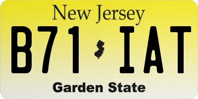 NJ license plate B71IAT