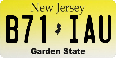 NJ license plate B71IAU