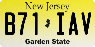 NJ license plate B71IAV