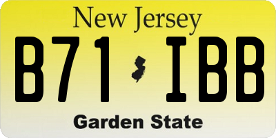 NJ license plate B71IBB