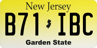 NJ license plate B71IBC