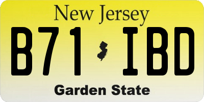 NJ license plate B71IBD