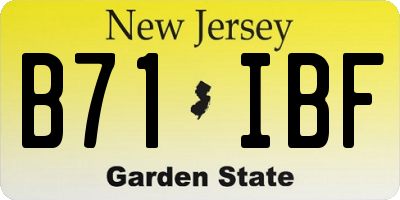 NJ license plate B71IBF