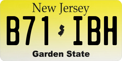 NJ license plate B71IBH
