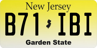 NJ license plate B71IBI