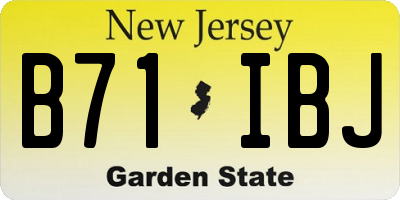 NJ license plate B71IBJ