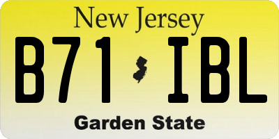 NJ license plate B71IBL