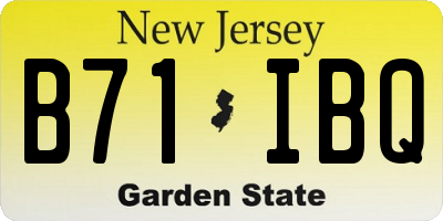 NJ license plate B71IBQ