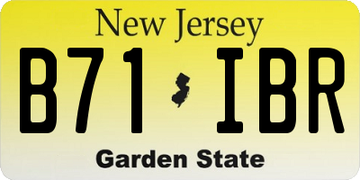 NJ license plate B71IBR