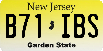 NJ license plate B71IBS