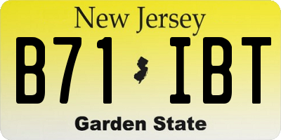 NJ license plate B71IBT