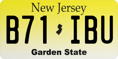 NJ license plate B71IBU