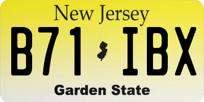 NJ license plate B71IBX