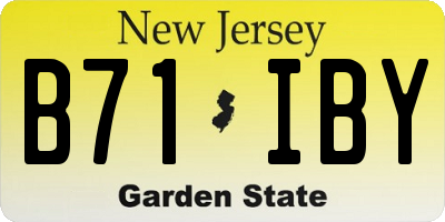 NJ license plate B71IBY