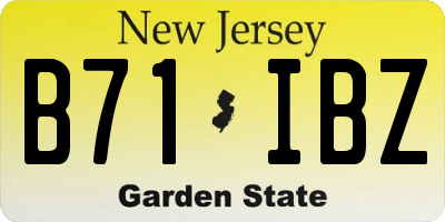 NJ license plate B71IBZ
