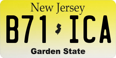 NJ license plate B71ICA