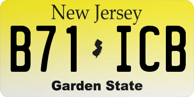 NJ license plate B71ICB