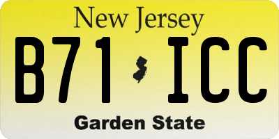 NJ license plate B71ICC