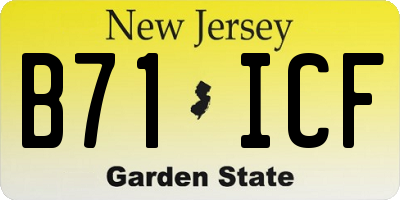 NJ license plate B71ICF