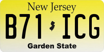 NJ license plate B71ICG