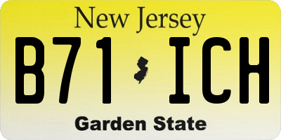 NJ license plate B71ICH