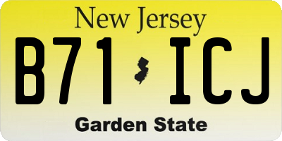 NJ license plate B71ICJ