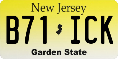 NJ license plate B71ICK