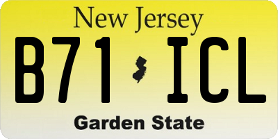 NJ license plate B71ICL