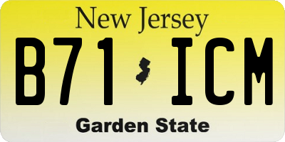 NJ license plate B71ICM