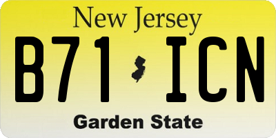 NJ license plate B71ICN
