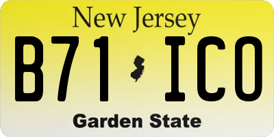 NJ license plate B71ICO