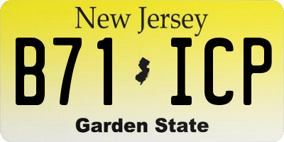 NJ license plate B71ICP