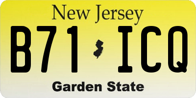 NJ license plate B71ICQ