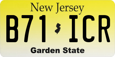 NJ license plate B71ICR