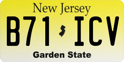 NJ license plate B71ICV