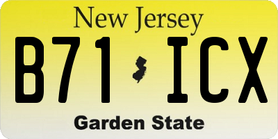 NJ license plate B71ICX