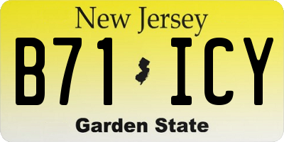 NJ license plate B71ICY