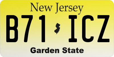 NJ license plate B71ICZ